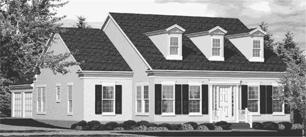 Front view of Cape Cod home (ThePlanCollection: House Plan #146-1892)