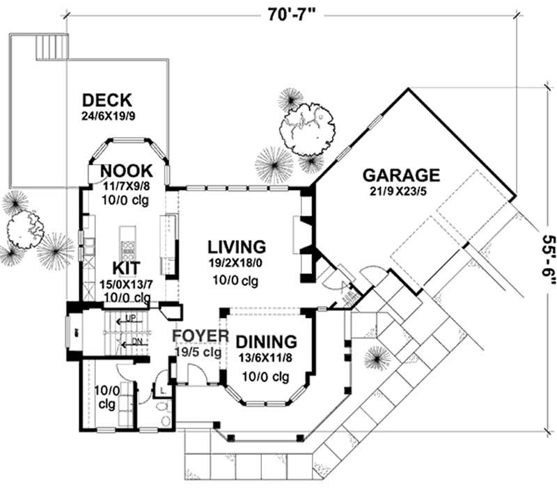 Floor Plan First Story of Country Plan #146-1898