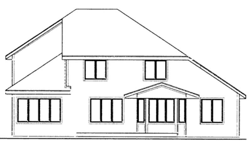 Home Plan Rear Elevation of this 4-Bedroom,2450 Sq Ft Plan -146-1903