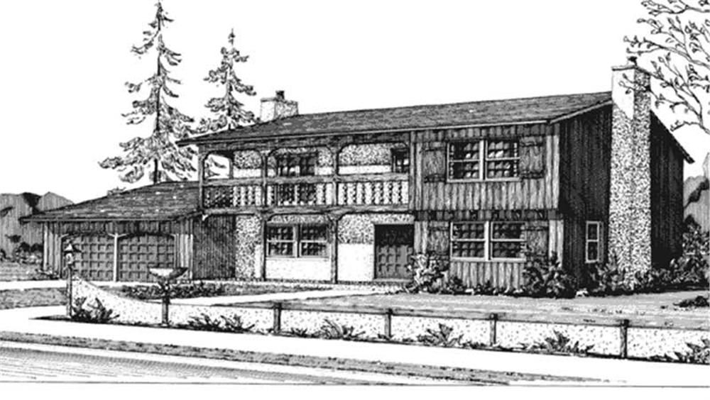 Front view of Country home (ThePlanCollection: House Plan #146-1904)