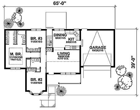 Floor Plan First Story of Country Plan #146-1905