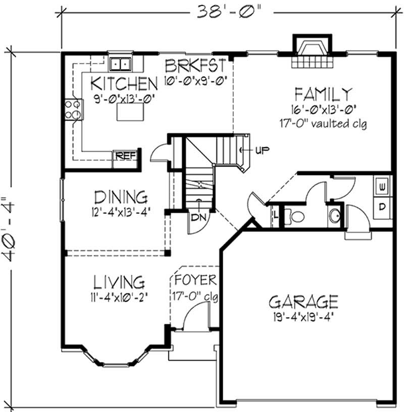 Floor Plan First Story of European Plan #146-1910