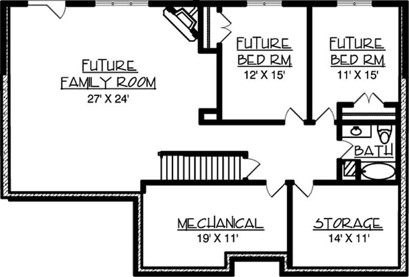 Floor Plan Basement of Prairie Plan #146-1911