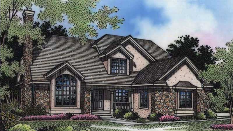 Front view of Contemporary home (ThePlanCollection: House Plan #146-1912)