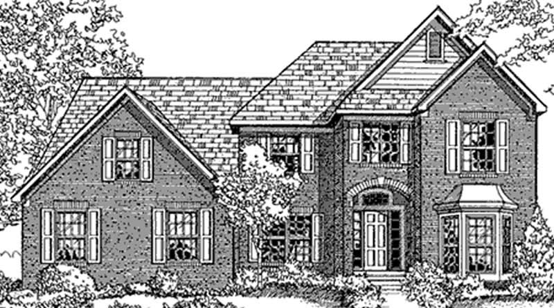 Home Plan Front Elevation of this 4-Bedroom,3014 Sq Ft Plan -146-1915