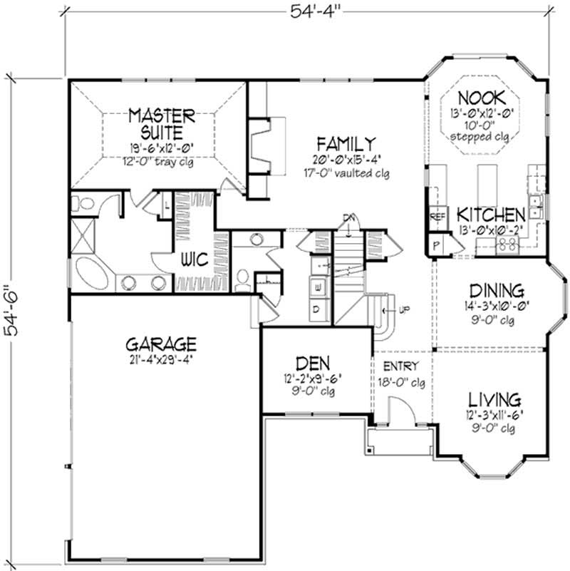 Floor Plan First Story of European Plan #146-1915