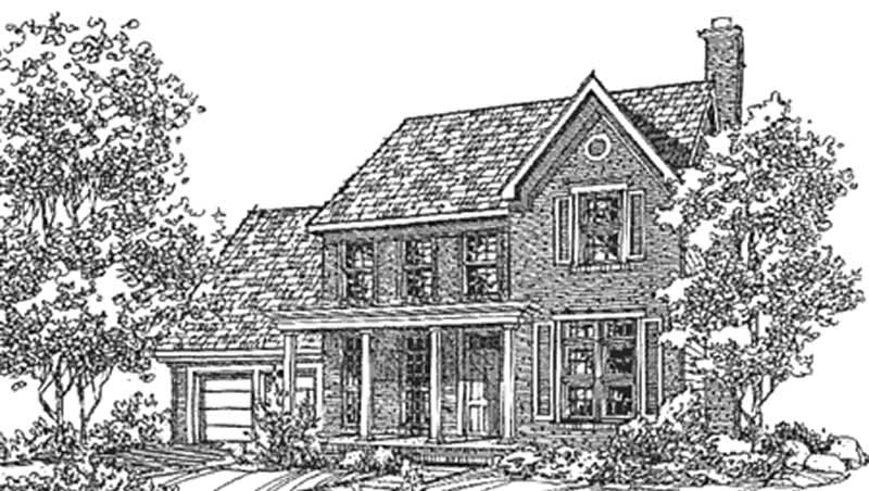 Home Plan Front Elevation of this 3-Bedroom,2180 Sq Ft Plan -146-1916