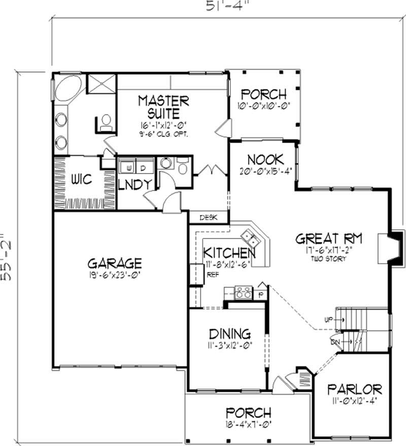Floor Plan First Story of Country Plan #146-1916