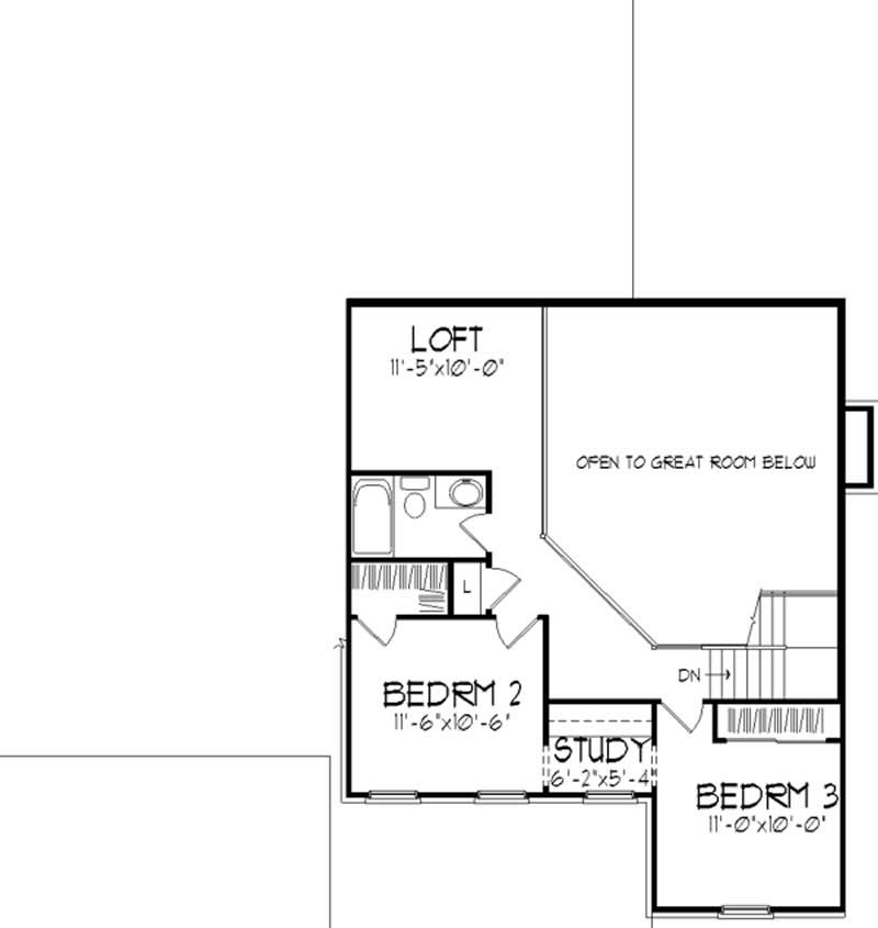 Floor Plan Second Story of Country Plan #146-1916