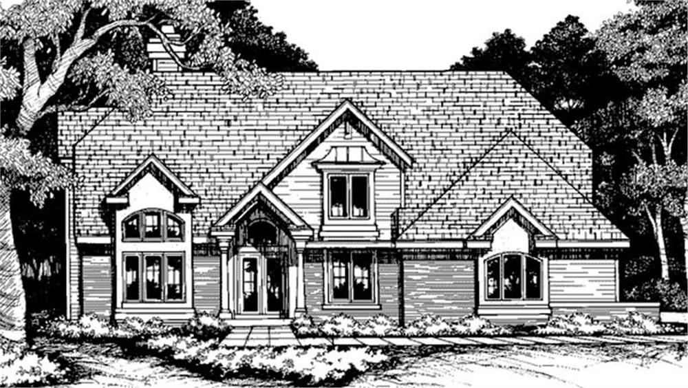 Front view of Country home (ThePlanCollection: House Plan #146-1919)