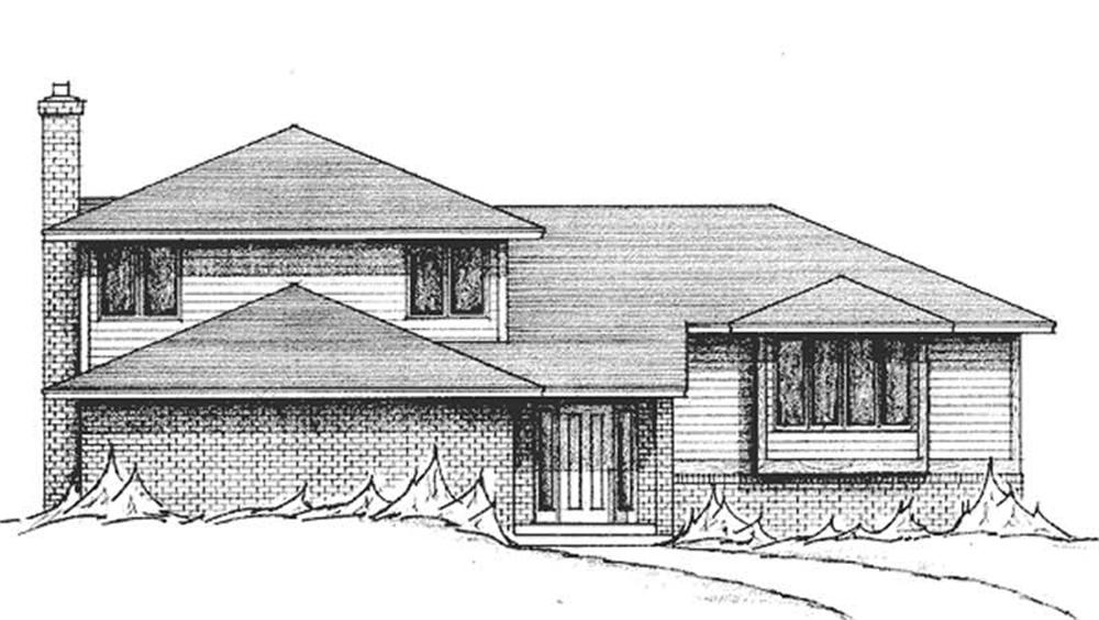 Front view of Contemporary home (ThePlanCollection: House Plan #146-1927)