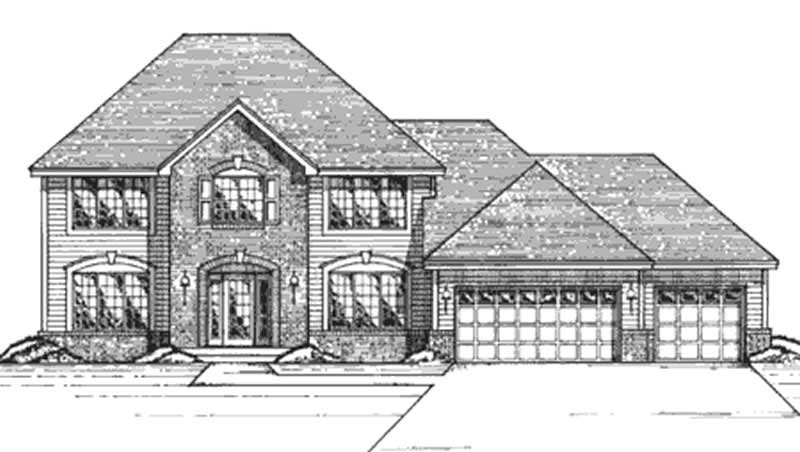Home Plan Front Elevation of this 3-Bedroom,2335 Sq Ft Plan -146-1930