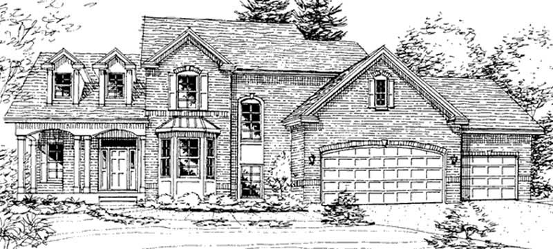 Front View of this 3-Bedroom, 2850 Sq Ft Plan - 146-1932
