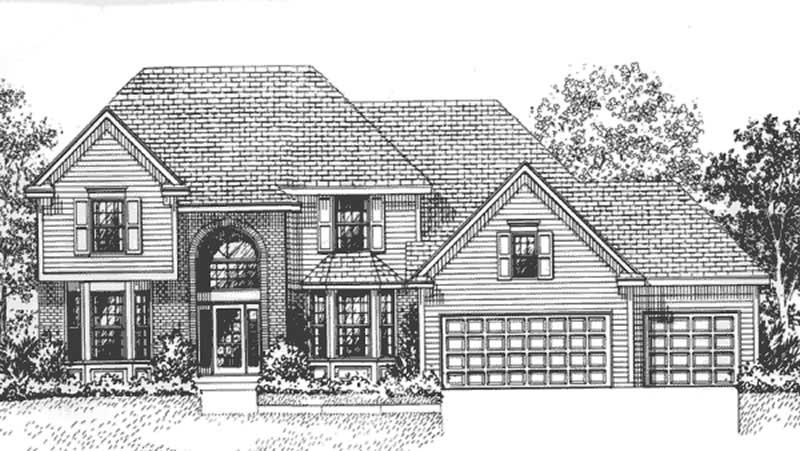 Home Plan Front Elevation of this 4-Bedroom,2537 Sq Ft Plan -146-1933