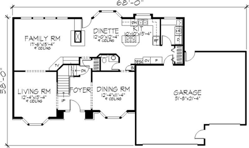 Floor Plan First Story of European Plan #146-1933