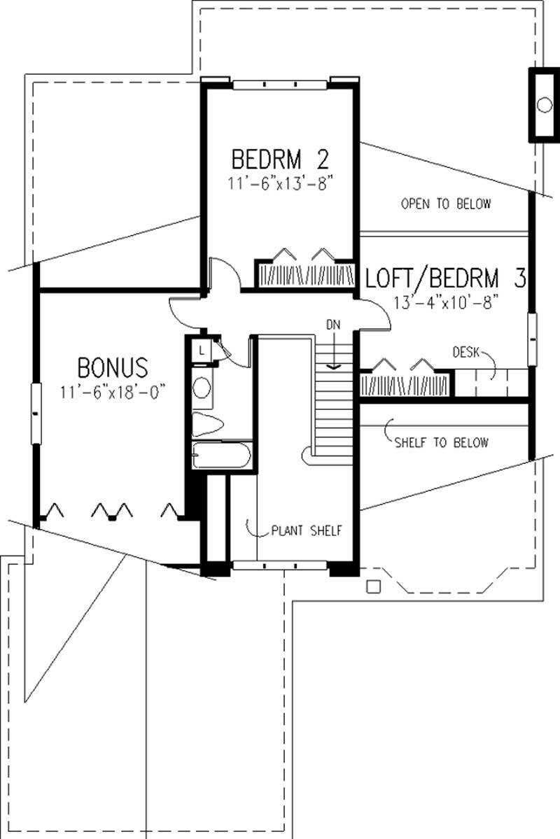 Floor Plan Second Story of Country Plan #146-1946