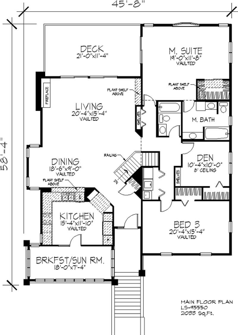 Floor Plan First Story of Craftsman Plan #146-1952
