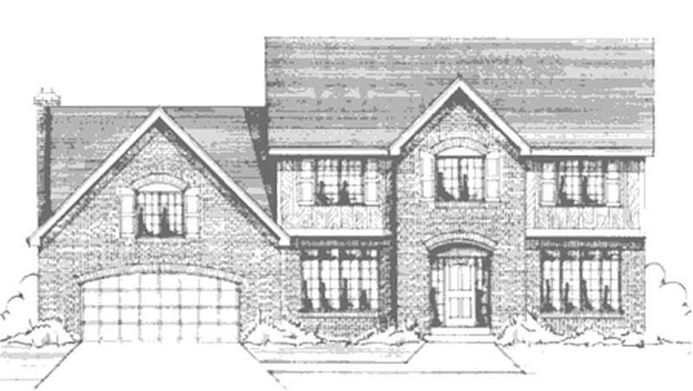 Front view of Colonial home (ThePlanCollection: House Plan #146-1953)