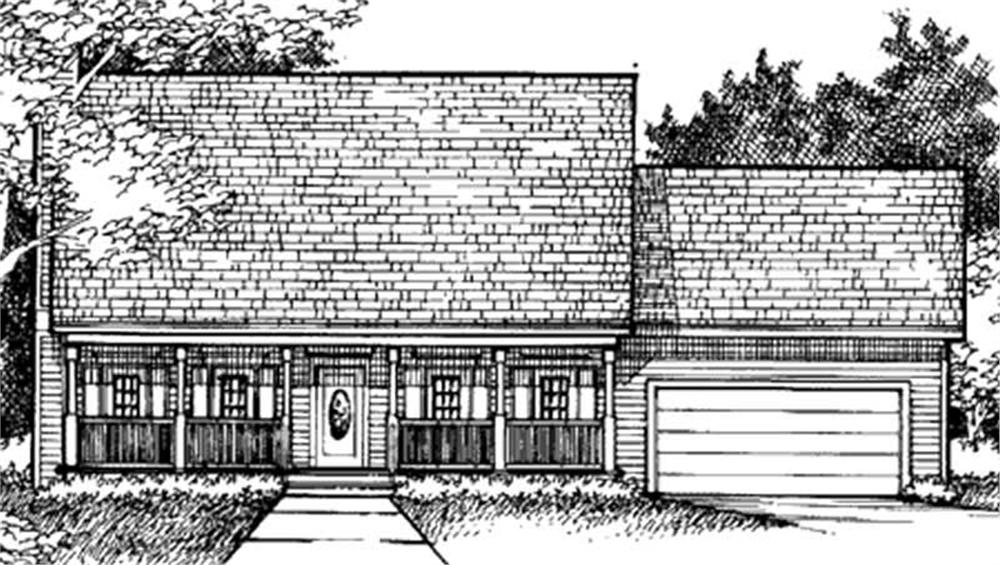 Front view of Cape Cod home (ThePlanCollection: House Plan #146-1962)