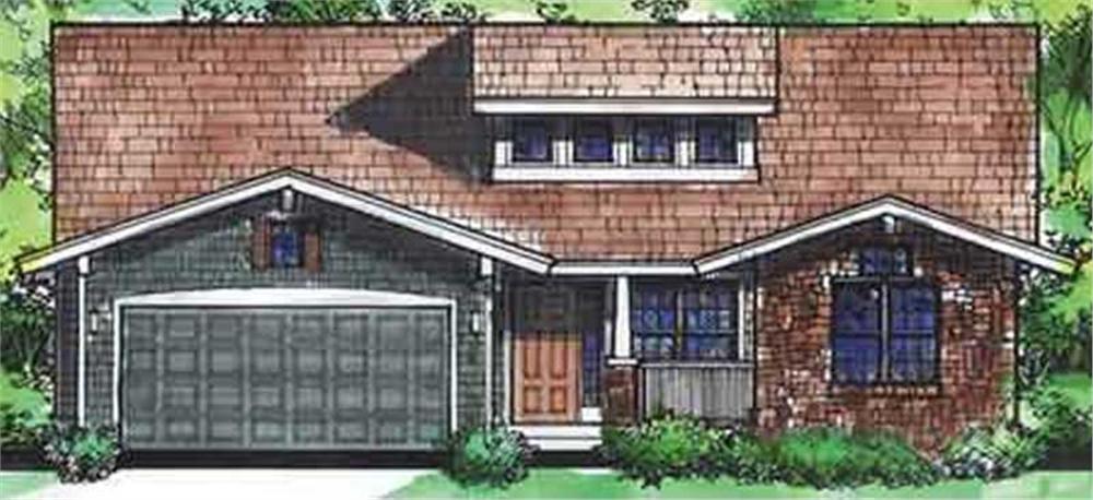 Front view of Bungalow home (ThePlanCollection: House Plan #146-1966)
