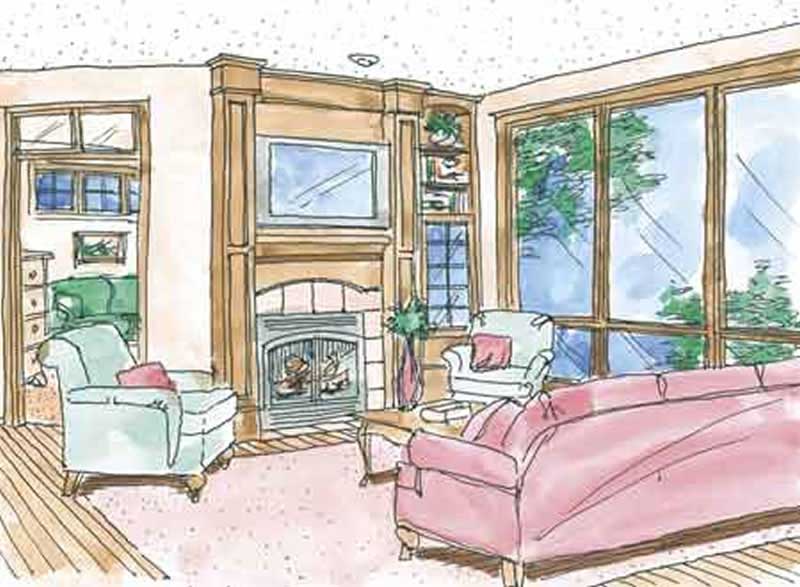 Living Room of this 4-Bedroom, 3065 Sq Ft Plan - 146-1967