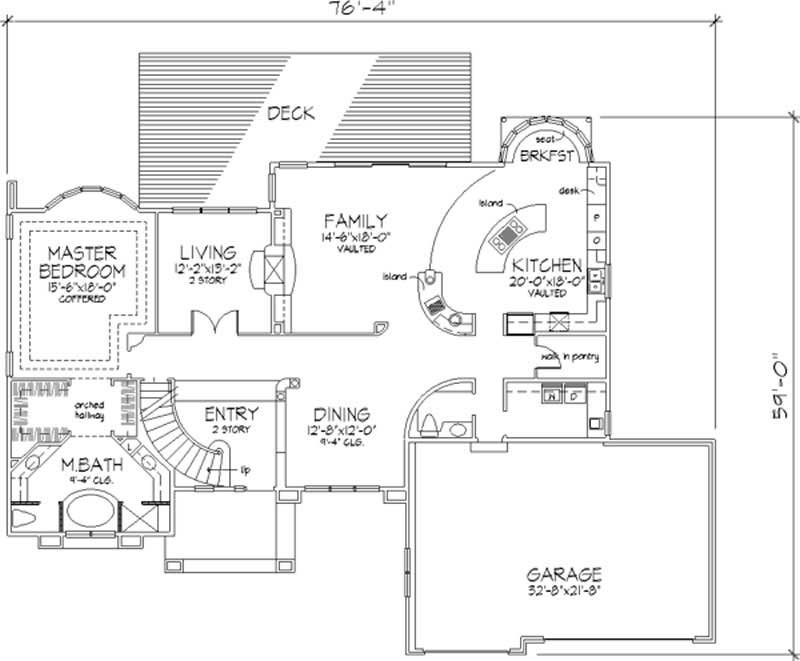 Floor Plan First Story of European Plan #146-1970