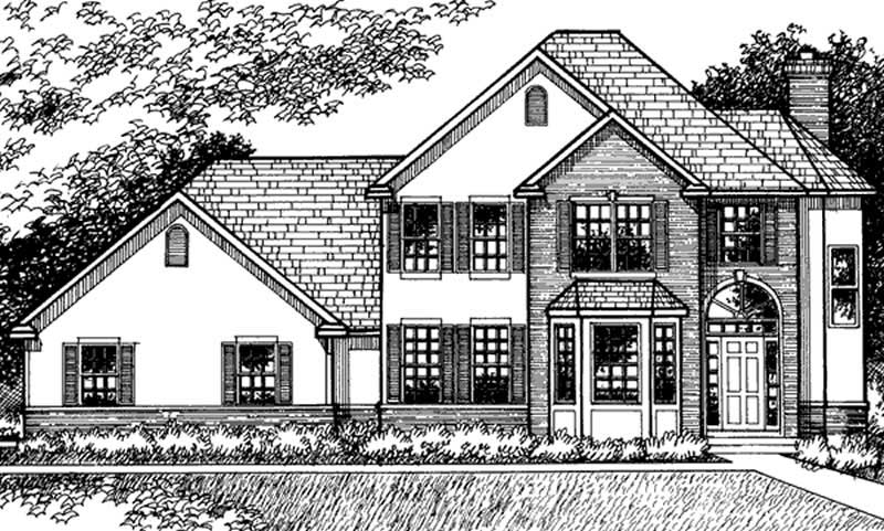 Home Plan Front Elevation of this 3-Bedroom,2503 Sq Ft Plan -146-1978
