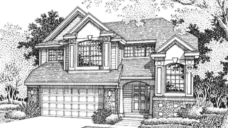 Home Plan Front Elevation of this 3-Bedroom,1719 Sq Ft Plan -146-1980