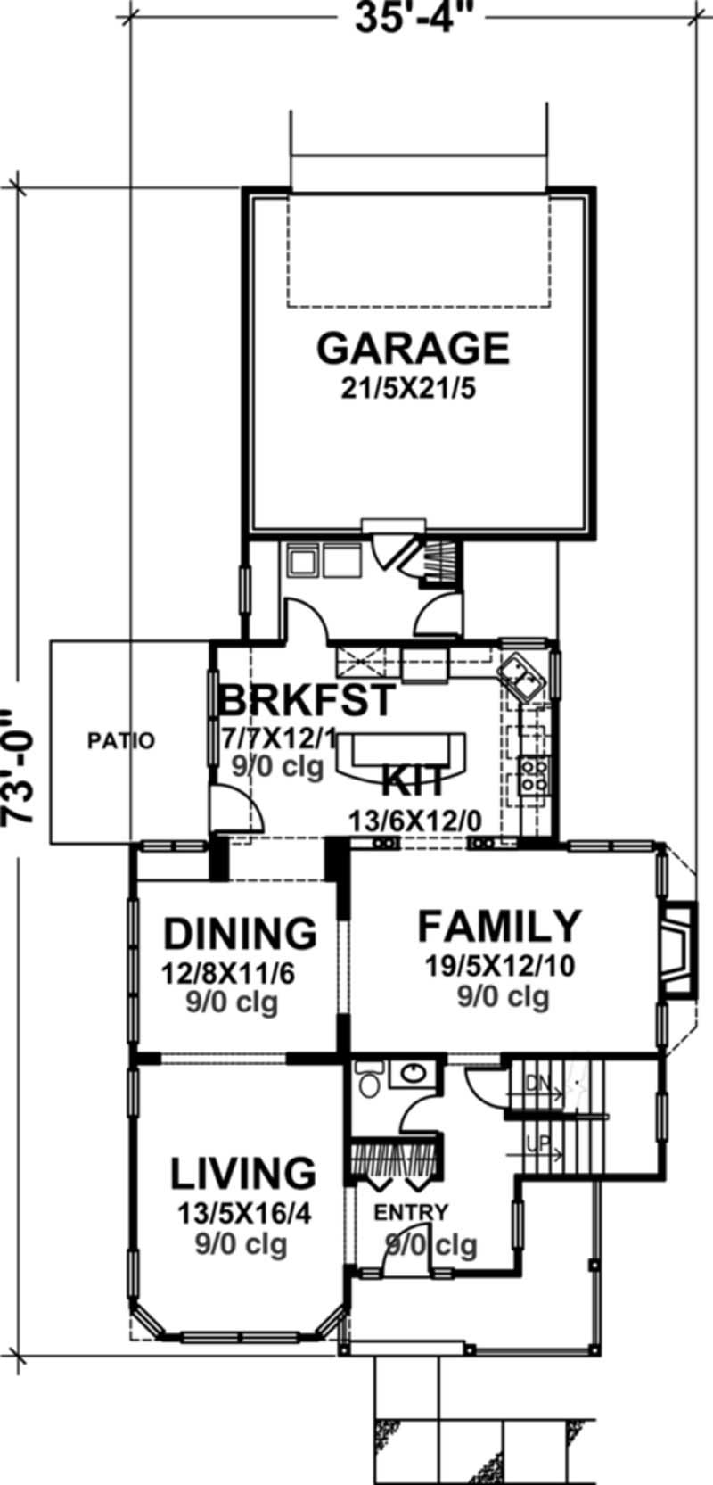 Floor Plan First Story of Country Plan #146-1981
