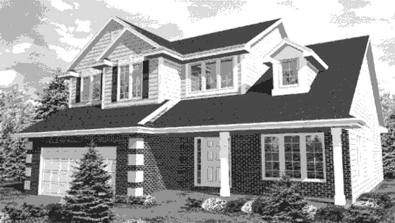 Home Plan Front Elevation of this 4-Bedroom,2509 Sq Ft Plan -146-1983