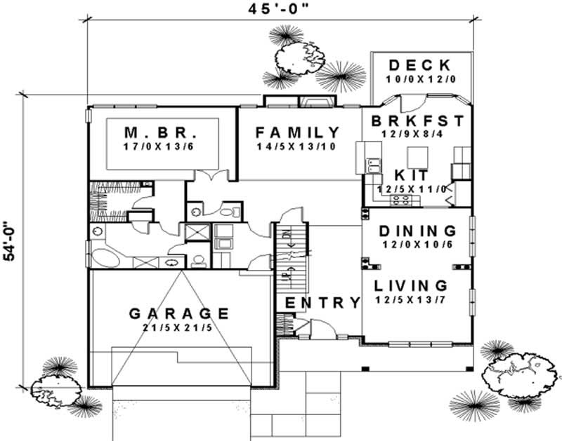 Floor Plan First Story of Country Plan #146-1983