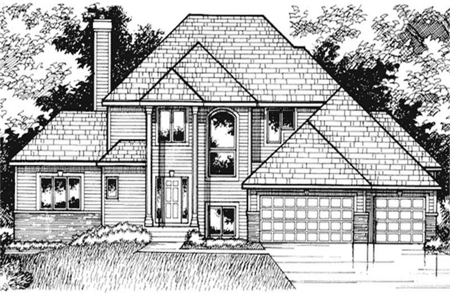 Home Plan Front Elevation of this 5-Bedroom,2839 Sq Ft Plan -146-1984