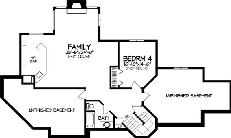 Floor Plan First Story of European Plan #146-1986