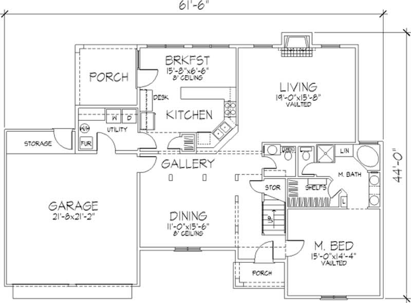 Floor Plan First Story of European Plan #146-1987