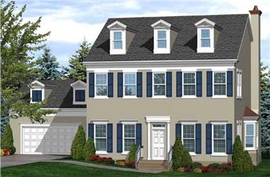 3-Bedroom, 2526 Sq Ft Colonial House Plan - 146-1990 - Front Exterior