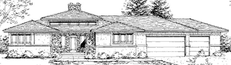 Home Plan Front Elevation of this 1-Bedroom,1855 Sq Ft Plan -146-1991