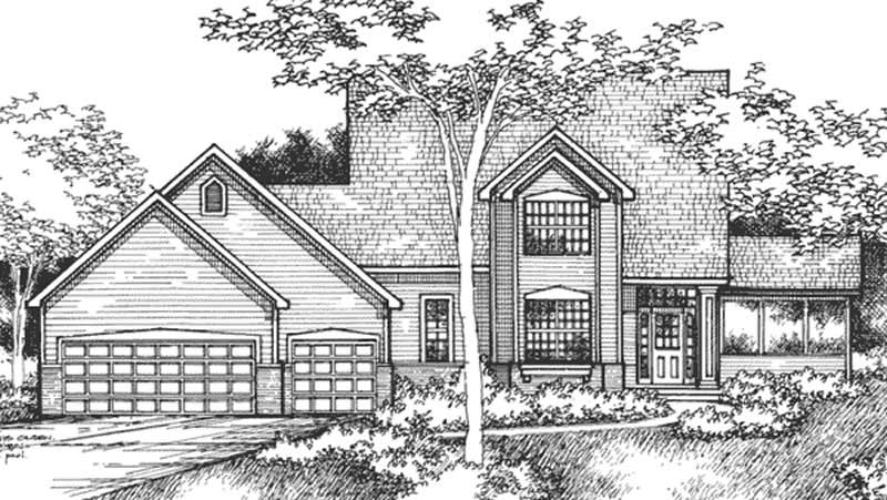 Home Plan Front Elevation of this 3-Bedroom,2346 Sq Ft Plan -146-1992