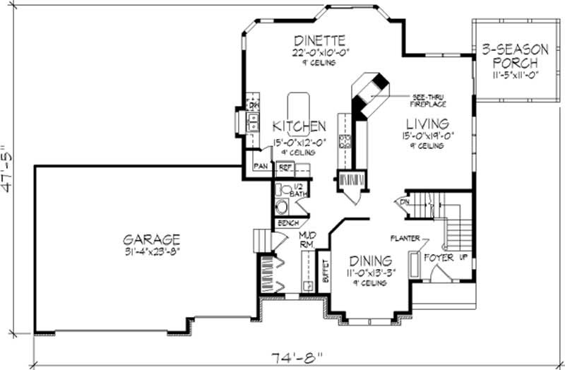Floor Plan First Story of Plan #146-1992