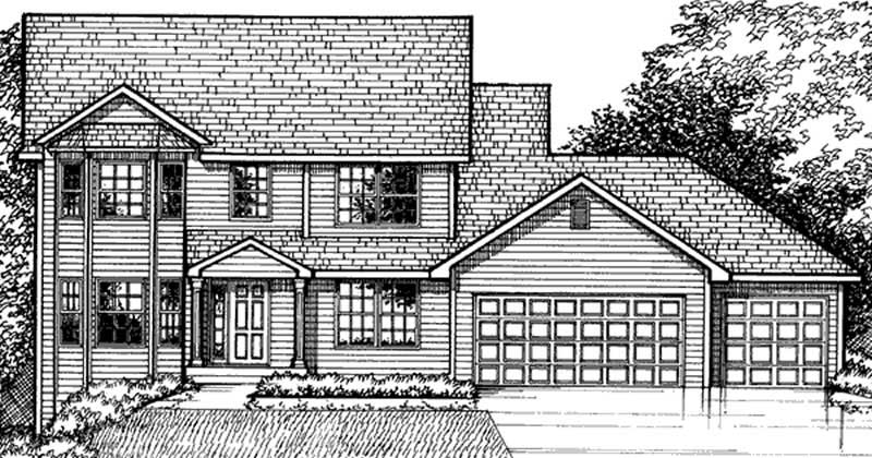 Home Plan Front Elevation of this 3-Bedroom,2298 Sq Ft Plan -146-1994