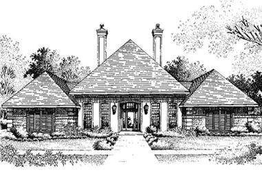3-Bedroom, 2539 Sq Ft French House Plan - 146-1995 - Front Exterior