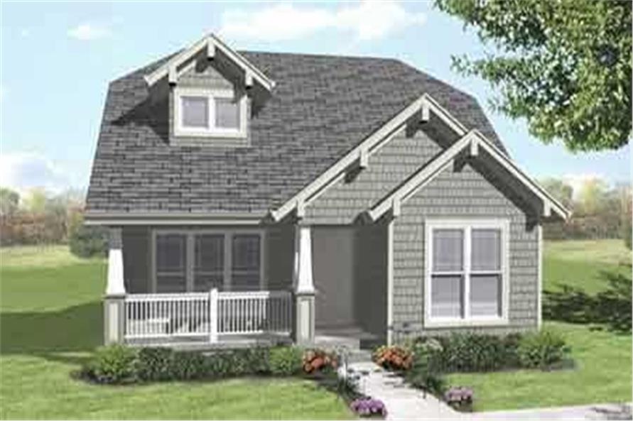 Front view of Craftsman home (ThePlanCollection: House Plan #146-1996)