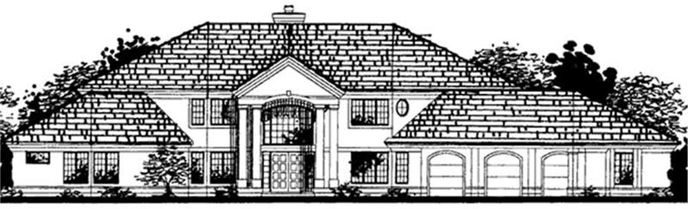 Front view of Colonial home (ThePlanCollection: House Plan #146-1997)