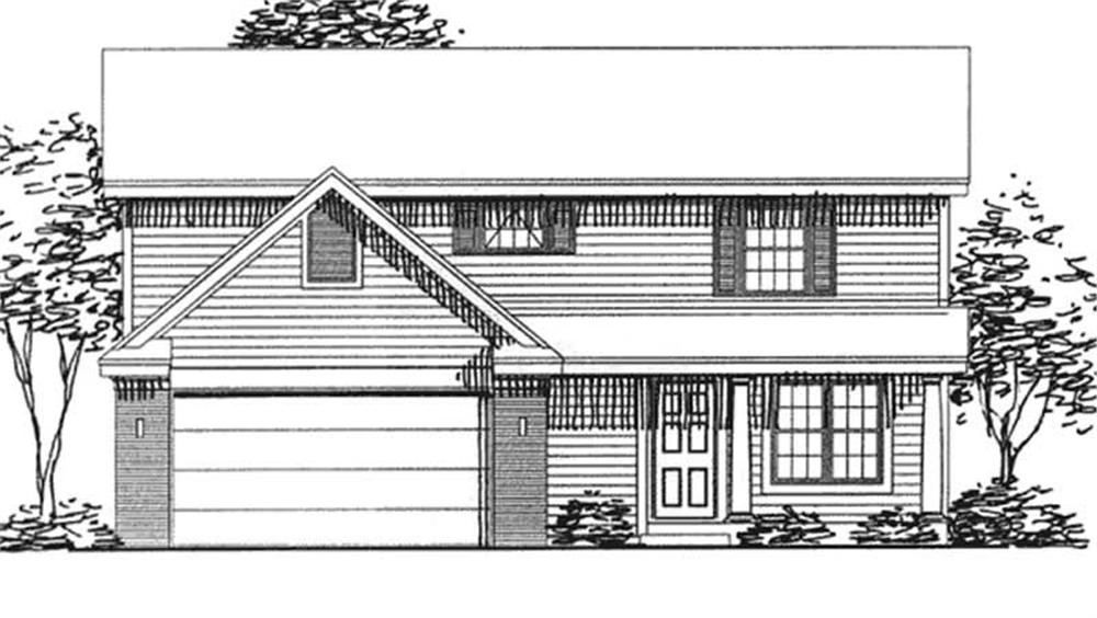 Front view of Country home (ThePlanCollection: House Plan #146-1999)