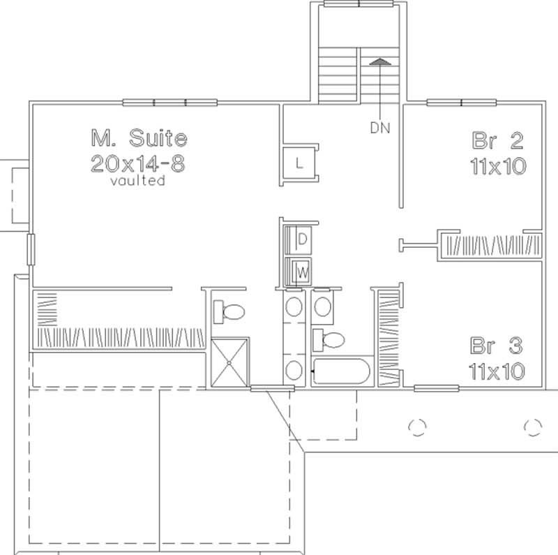 Floor Plan Second Story of Country Plan #146-1999