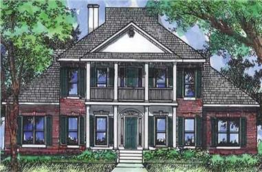 4-Bedroom, 3461 Sq Ft Colonial House Plan - 146-2001 - Front Exterior