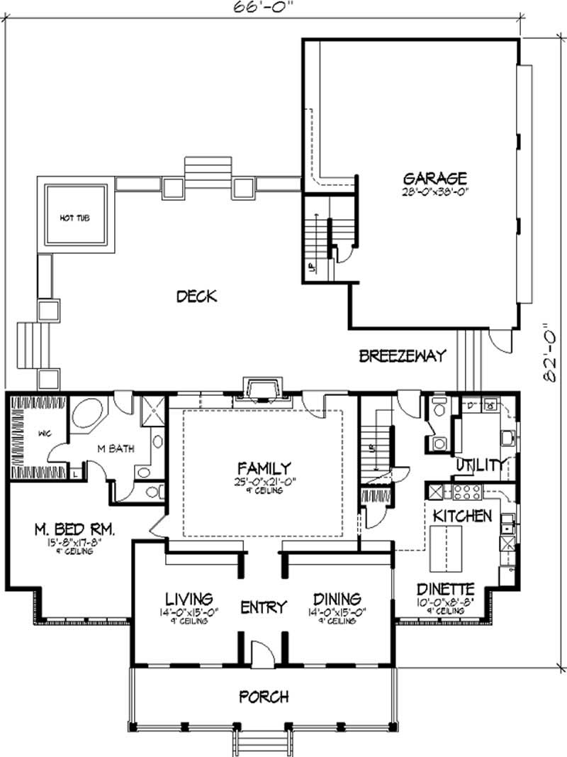 Floor Plan First Story of Colonial Plan #146-2006