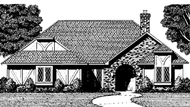 Home Plan Front Elevation of this 3-Bedroom,1696 Sq Ft Plan -146-2007