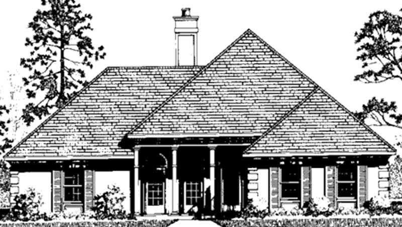 Home Plan Front Elevation of this 3-Bedroom,1655 Sq Ft Plan -146-2008