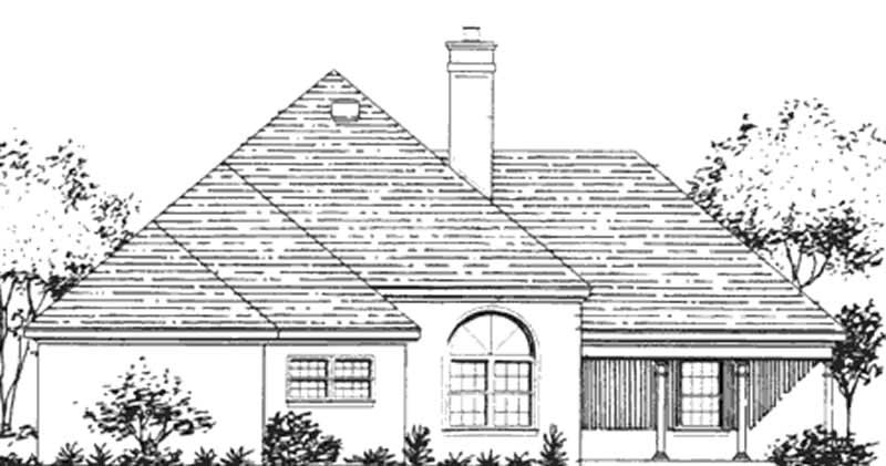 Home Plan Rear Elevation of this 3-Bedroom,1655 Sq Ft Plan -146-2008