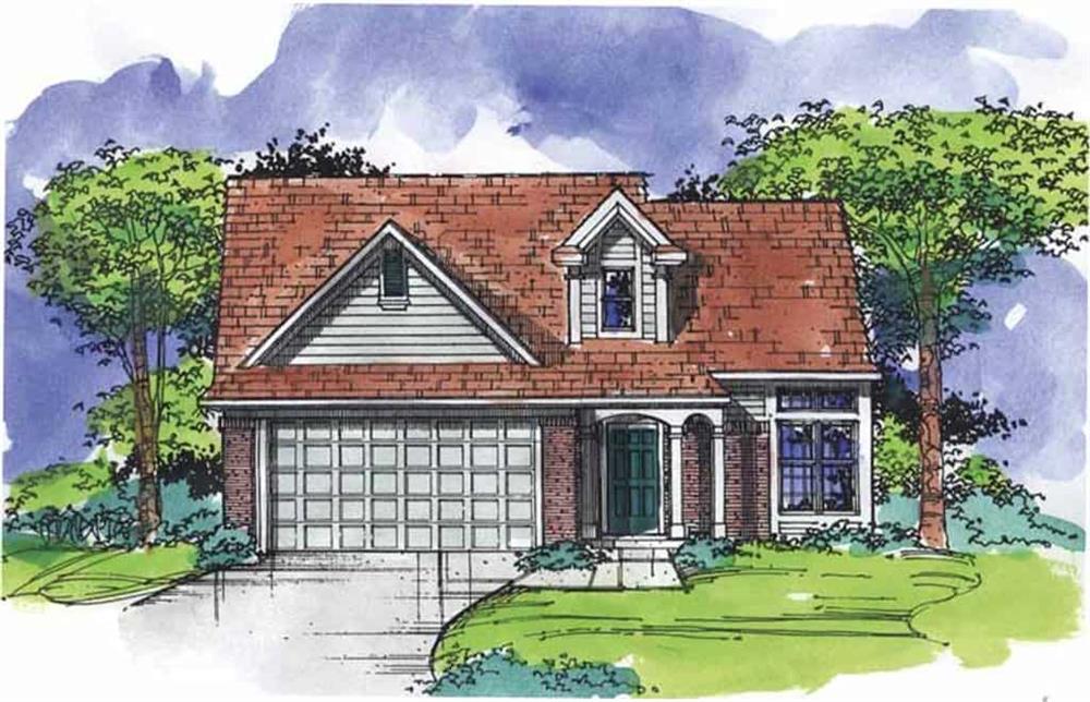 Front view of Country home (ThePlanCollection: House Plan #146-2013)
